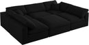 Serene Black Linen Fabric Deluxe Cloud Modular Sectional - NY Furniture Direct (NY)