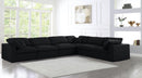 Serene Black Linen Fabric Deluxe Cloud Modular Sectional - NY Furniture Direct (NY)