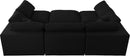 Serene Black Linen Fabric Deluxe Cloud Modular Sectional - NY Furniture Direct (NY)