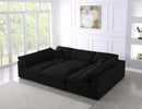 Serene Black Linen Fabric Deluxe Cloud Modular Sectional - NY Furniture Direct (NY)