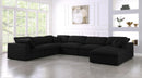 Serene Black Linen Fabric Deluxe Cloud Modular Sectional - NY Furniture Direct (NY)