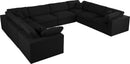 Serene Black Linen Fabric Deluxe Cloud Modular Sectional - NY Furniture Direct (NY)