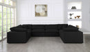 Serene Black Linen Fabric Deluxe Cloud Modular Sectional - NY Furniture Direct (NY)