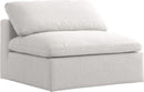 Serene Cream Linen Fabric Deluxe Cloud Armless Chair - NY Furniture Direct (NY)