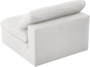 Serene Cream Linen Fabric Deluxe Cloud Armless Chair - NY Furniture Direct (NY)