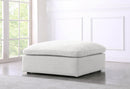 Serene Cream Linen Fabric Deluxe Cloud Ottoman - NY Furniture Direct (NY)