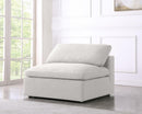 Serene Cream Linen Fabric Deluxe Cloud Armless Chair - NY Furniture Direct (NY)