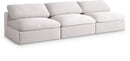 Serene Cream Linen Fabric Deluxe Cloud Modular Armless Sofa - NY Furniture Direct (NY)