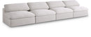 Serene Cream Linen Fabric Deluxe Cloud Modular Armless Sofa - NY Furniture Direct (NY)