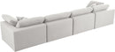 Serene Cream Linen Fabric Deluxe Cloud Modular Sofa - NY Furniture Direct (NY)