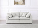 Serene Cream Linen Fabric Deluxe Cloud Modular Sofa - NY Furniture Direct (NY)