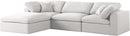 Serene Cream Linen Fabric Deluxe Cloud Modular Sectional - NY Furniture Direct (NY)