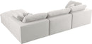 Serene Cream Linen Fabric Deluxe Cloud Modular Sectional - NY Furniture Direct (NY)