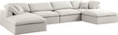Serene Cream Linen Fabric Deluxe Cloud Modular Sectional - NY Furniture Direct (NY)
