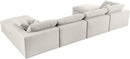 Serene Cream Linen Fabric Deluxe Cloud Modular Sectional - NY Furniture Direct (NY)