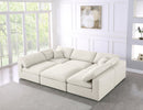 Serene Cream Linen Fabric Deluxe Cloud Modular Sectional - NY Furniture Direct (NY)