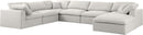 Serene Cream Linen Fabric Deluxe Cloud Modular Sectional - NY Furniture Direct (NY)