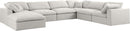 Serene Cream Linen Fabric Deluxe Cloud Modular Sectional - NY Furniture Direct (NY)