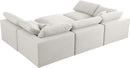 Serene Cream Linen Fabric Deluxe Cloud Modular Sectional - NY Furniture Direct (NY)