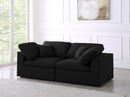 Serene Black Linen Fabric Deluxe Cloud Modular Sofa - NY Furniture Direct (NY)