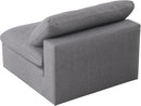 Serene Grey Linen Fabric Deluxe Cloud Armless Chair - NY Furniture Direct (NY)