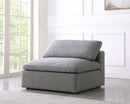 Serene Grey Linen Fabric Deluxe Cloud Armless Chair - NY Furniture Direct (NY)