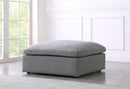 Serene Grey Linen Fabric Deluxe Cloud Ottoman - NY Furniture Direct (NY)