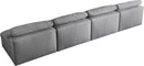 Serene Grey Linen Fabric Deluxe Cloud Modular Armless Sofa - NY Furniture Direct (NY)