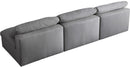 Serene Grey Linen Fabric Deluxe Cloud Modular Armless Sofa - NY Furniture Direct (NY)