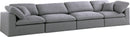 Serene Grey Linen Fabric Deluxe Cloud Modular Sofa - NY Furniture Direct (NY)