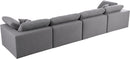 Serene Grey Linen Fabric Deluxe Cloud Modular Sofa - NY Furniture Direct (NY)
