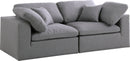 Serene Grey Linen Fabric Deluxe Cloud Modular Sofa - NY Furniture Direct (NY)