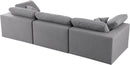 Serene Grey Linen Fabric Deluxe Cloud Modular Sofa - NY Furniture Direct (NY)