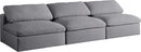 Serene Grey Linen Fabric Deluxe Cloud Modular Armless Sofa - NY Furniture Direct (NY)