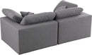 Serene Grey Linen Fabric Deluxe Cloud Modular Sofa - NY Furniture Direct (NY)