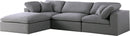 Serene Grey Linen Fabric Deluxe Cloud Modular Sectional - NY Furniture Direct (NY)