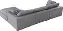 Serene Grey Linen Fabric Deluxe Cloud Modular Sectional - NY Furniture Direct (NY)