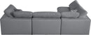 Serene Grey Linen Fabric Deluxe Cloud Modular Sectional - NY Furniture Direct (NY)
