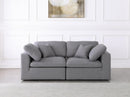 Serene Grey Linen Fabric Deluxe Cloud Modular Sofa - NY Furniture Direct (NY)