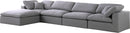 Serene Grey Linen Fabric Deluxe Cloud Modular Sectional - NY Furniture Direct (NY)