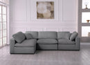 Serene Grey Linen Fabric Deluxe Cloud Modular Sectional - NY Furniture Direct (NY)