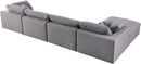 Serene Grey Linen Fabric Deluxe Cloud Modular Sectional - NY Furniture Direct (NY)