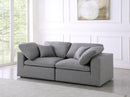 Serene Grey Linen Fabric Deluxe Cloud Modular Sofa - NY Furniture Direct (NY)