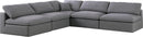 Serene Grey Linen Fabric Deluxe Cloud Modular Sectional - NY Furniture Direct (NY)