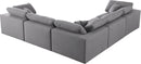 Serene Grey Linen Fabric Deluxe Cloud Modular Sectional - NY Furniture Direct (NY)