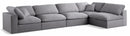 Serene Grey Linen Fabric Deluxe Cloud Modular Sectional - NY Furniture Direct (NY)