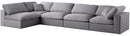 Serene Grey Linen Fabric Deluxe Cloud Modular Sectional - NY Furniture Direct (NY)