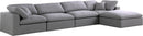 Serene Grey Linen Fabric Deluxe Cloud Modular Sectional - NY Furniture Direct (NY)