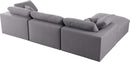 Serene Grey Linen Fabric Deluxe Cloud Modular Sectional - NY Furniture Direct (NY)