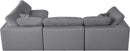 Serene Grey Linen Fabric Deluxe Cloud Modular Sectional - NY Furniture Direct (NY)